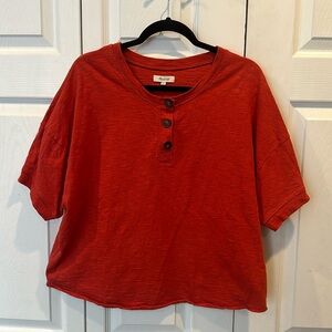 MADEWELL Burnt Orange Henley Tee